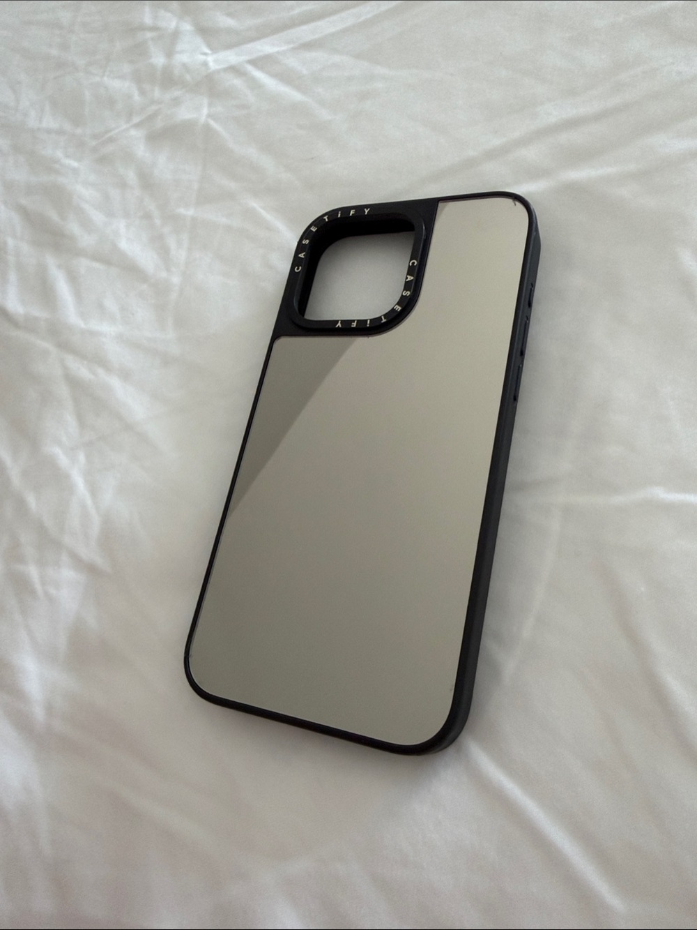 Casetify Silver Mirror Phone Case with Black Border